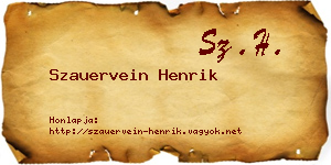 Szauervein Henrik névjegykártya