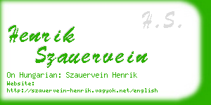 henrik szauervein business card